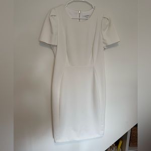 Calvin Klein White Sheath Dres